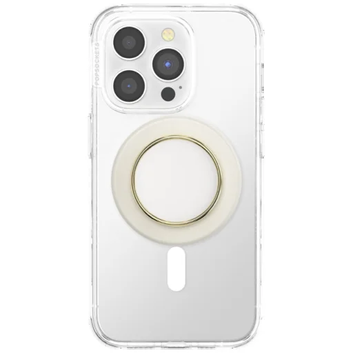 Popsockets kerek Luxe kókuszkrém zománc MagSafe bézs 8 telefonfogó és állvány - 5