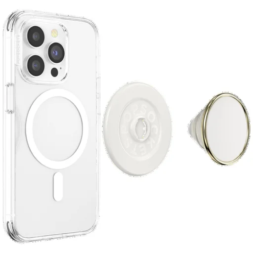 Popsockets kerek Luxe kókuszkrém zománc MagSafe bézs 8 telefonfogó és állvány - 6