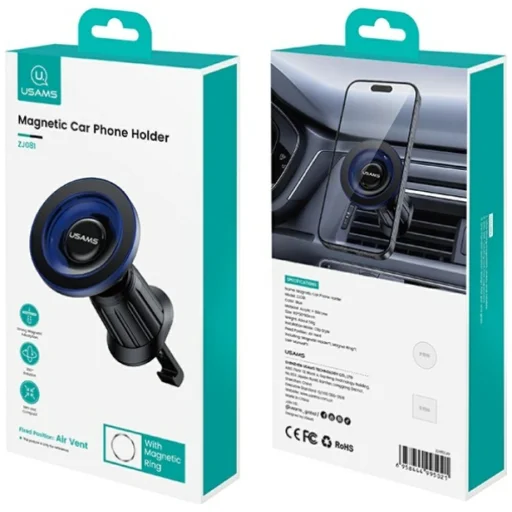 Mágneses autós telefontartó USAMS ZJ081 légbefúvóhoz kék - 3