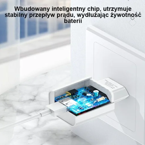 USAMS T18 fali töltő 1xUSB 2.1A (csak fej) fehér Gyors Töltés - 3