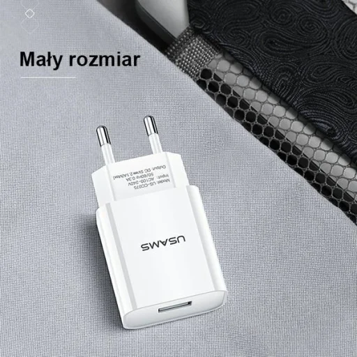 USAMS T18 fali töltő 1xUSB 2.1A (csak fej) fehér Gyors Töltés - 6