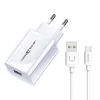 USAMS fali töltő 1xUSB T22 18W 3A QC3.0 + USB-C kábel 1m fehér (T48) T48OCLN01 thumbnail