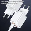 USAMS fali töltő 1xUSB-C+1xUSB T43 33W PD3.0 + QC3.0 + U63 kábel USB-C Lightning fekete thumbnail