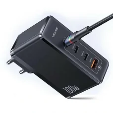 USAMS fali töltő 3xUSB-C+1xUSB GaN 100W T50 PD (csak fej) gyors töltés fekete CC163TC01 (US-CC163)