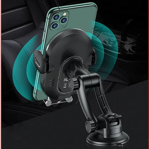 USAMS Induktív Telefontartó US-CD131 15W Automatikus Szélvédő/Műszerfal fekete - 2