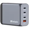 Verbatim GaN 200W Fali Töltő 3xUSB-C/USB-A + EU/UK/US Adapter GNC-200 32204