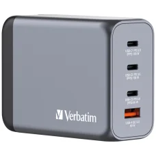 Verbatim GaN 200W Fali Töltő 3xUSB-C/USB-A + EU/UK/US Adapter GNC-200 32204
