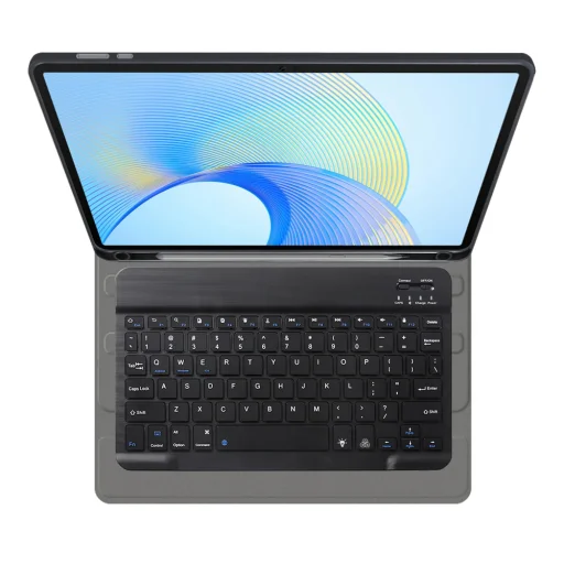 Honor Pad X9 / X8 Pro Techsuit CozyTab tok (ceruzatartóval/RGB vezeték nélküli mágneses billentyűzettel) - Fekete - 5