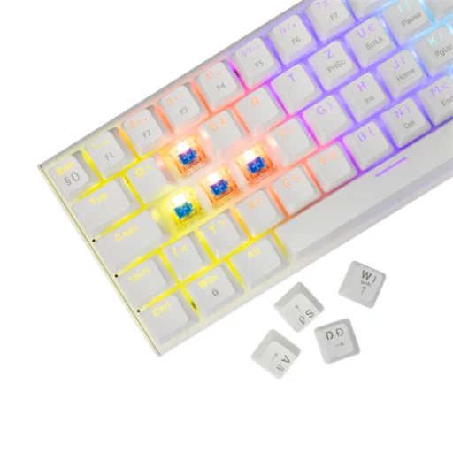 BILL White Shark GK-002223V2-W/BL-HU WAKIZASHI-2 vezetékes mechanikus gamer billentyűzet - fehér - HU - 3