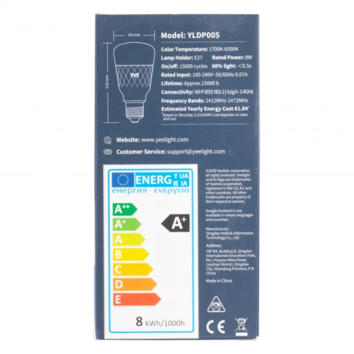 Okos Led Izzó Yeelight W3, Wi-Fi, E27, 8W, 1700K - 6500K, 900lm, Multicolor YLDP005 - 4