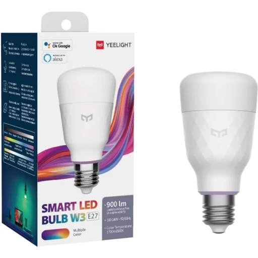 Okos Led Izzó Yeelight W3, Wi-Fi, E27, 8W, 1700K - 6500K, 900lm, Multicolor YLDP005 - 3
