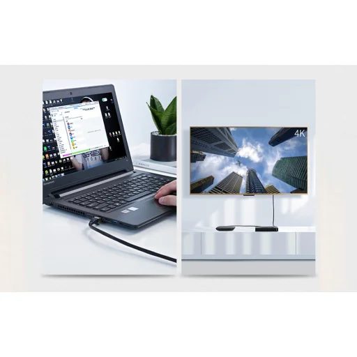 UGREEN NW107 Ethernet RJ45 kábel, Cat.7, STP, 1m (fekete) - 3