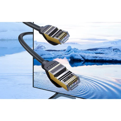 Ethernet RJ45 hálózati kábel, 10Gbps, 1m (fekete) - 7