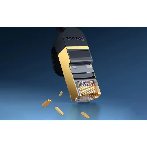 Ethernet RJ45 hálózati kábel, 10Gbps, 1m (fekete) - 8