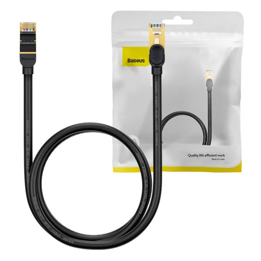 Ethernet RJ45 hálózati kábel, 10Gbps, 1m (fekete) - 1