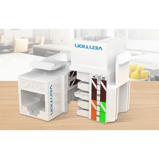 Fehér Cat.5E UTP 180 fokos Keystone Jack Vention IPBW0 - 2