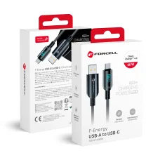 FORCELL F-ENERGY C272 USB A - Type C kábel QC4.0 3A 66W Digitális 1,2 m fekete