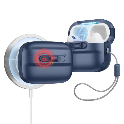 Apple AirPods Pro 1 / 2 Sötétkék ESR - Pulse Magnetic HaloLock tok - 1