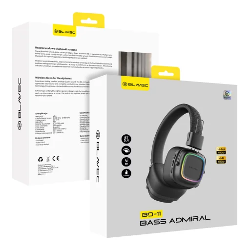 Blavec Over-ear Bluetooth Fejhallgató BO-11 Bass Admiral (BO11-B) fekete - 14