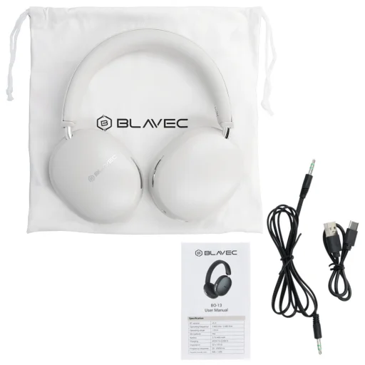 Blavec Over-ear Bluetooth fejhallgató BO-13 Bass Aceonix ANC (BO13-W) fehér - 5