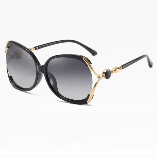 Női Techsuit Polarizált napszemüveg (1722) UV védelemmel, PC - Fekete / Szürke - 1