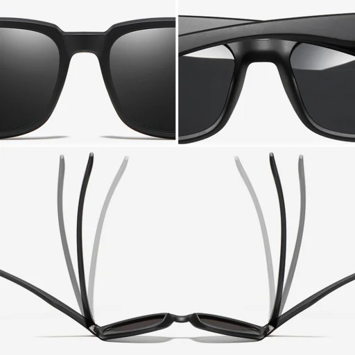 Napszemüveg Polarizált TR90 (MM101) UV Védelem – Matt kék / Piros Techsuit - 4