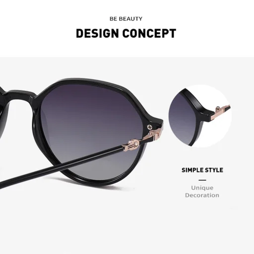 Napszemüveg Techsuit - Polarised PC (2203) - UV Védelem - Fekete / Árnyalat Szürke. - 6