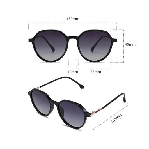 Napszemüveg Techsuit - Polarised PC (2203) - UV Védelem - Fekete / Árnyalat Szürke. - 7