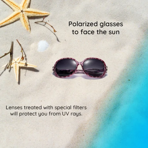 Női Polarizált Napszemüveg UV Védelemmel PC Techsuit (2962) - Piros - 5