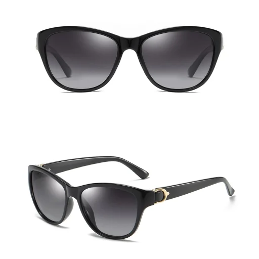 Női Polarizált Napszemüveg UV védelemmel Techsuit - (A572) - PC - Fekete / Gradiens Szürke - 2