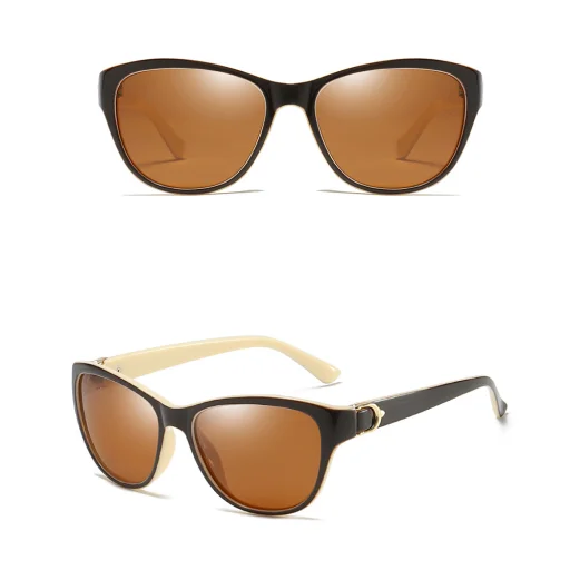 Női Polarizált Napszemüveg UV-védelemmel Techsuit (A572) - PC - Barna / Fehér - 2