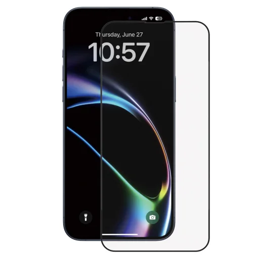 iPhone 17 Pro Max Fekete ANANK 2.5D 5X Erősített Teljes Üveg Képernyővédő üvegfólia - 1