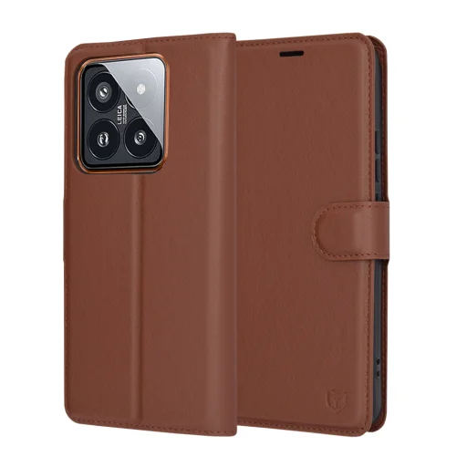 Xiaomi 14 Pro Techsuit Leather Folio Barna tok - 1