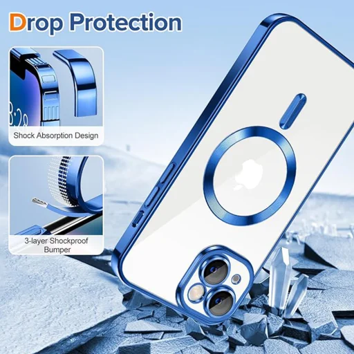 iPhone 14 Deep Blue Techsuit Luxury Crystal MagSafe tok - 3