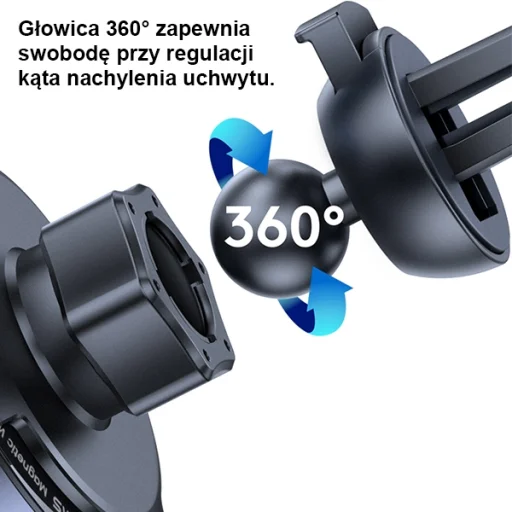 Szellőzőbe szerelhető átlátszó USAMS CD164DZ02 mágneses vezeték nélküli autós tartó 15W 2 az 1-ben - 10