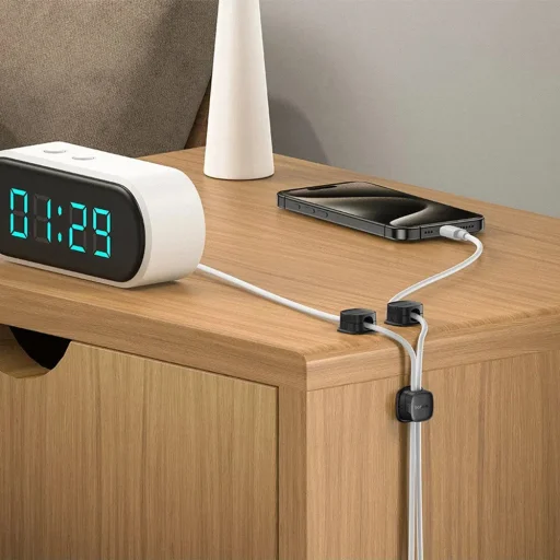 Baseus Kábelrendező Lite Series Mágneses (B01331106211-00) - 3 darab, 3M ragasztó - Fehér - 3