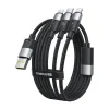 Data Cable Baseus USB to Type-C, Lightning, Micro-USB, 100W, 1.5m - Cluster Black thumbnail