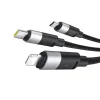 Data Cable Baseus USB to Type-C, Lightning, Micro-USB, 100W, 1.5m - Cluster Black thumbnail