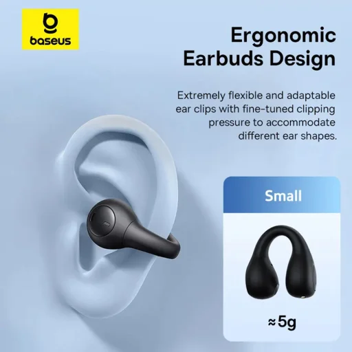 Wireless Earbuds Baseus AirGo AS01 – Sporthoz, Bluetooth 5.3, zajcsökkentés, 2-Mikrofonos ENC – Fehér - 4