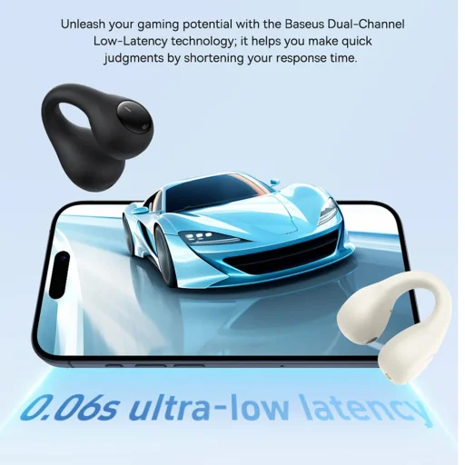 Wireless Earbuds Baseus AirGo AS01 – Sporthoz, Bluetooth 5.3, zajcsökkentés, 2-Mikrofonos ENC – Fehér - 7