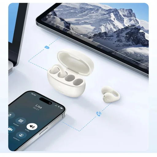 Wireless Earbuds Baseus AirGo AS01 – Sporthoz, Bluetooth 5.3, zajcsökkentés, 2-Mikrofonos ENC – Fehér - 5