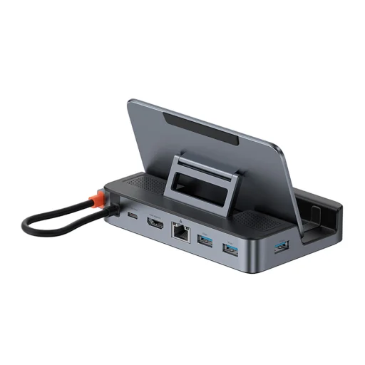 Steam Deck OLED Baseus - Docking Station GamerX Series (B00052900811-00) - 5Gbps, 4K@60Hz, PD100W, Ethernet - Fekete - 2