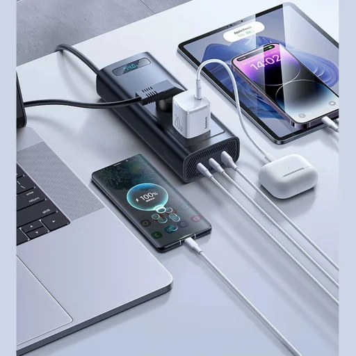 Baseus Power Inverter Pro (CGNB020101) USB, 2x Type-C, 220V CN/US/EU dugó, 150W, Fekete - 7