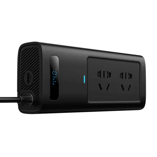 Baseus Power Inverter Pro (CGNB020101) USB, 2x Type-C, 220V CN/US/EU dugó, 150W, Fekete - 4