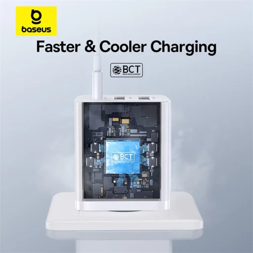 Wall Charger Baseus GaN 2x USB, Type-C, Gyors töltés, 30W - Fehér - 9