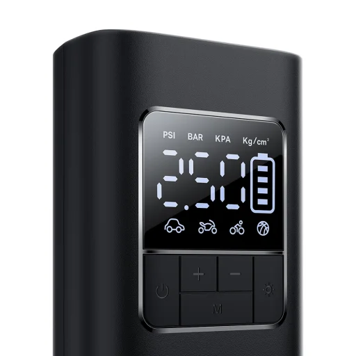 Inflator Pump Super Mini Pro Baseus - kijelzővel, 4000mAh, 50W, Type-C kábel - Fekete - 2