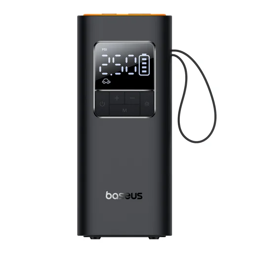 Inflator Pump Super Mini Pro Baseus - kijelzővel, 4000mAh, 50W, Type-C kábel - Fekete - 1