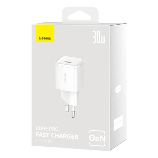 Wall Charger Cube Pro (CCXF000302) - Gyors töltő, Type-C, 30W Baseus - Fehér - 7