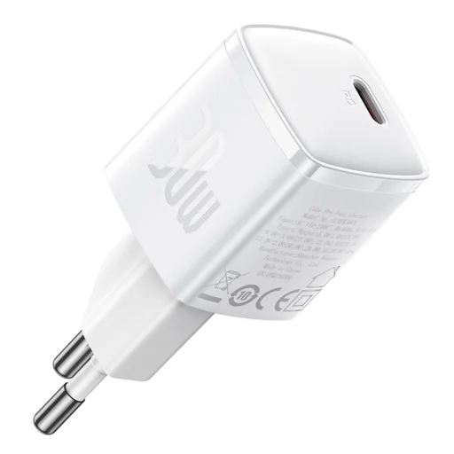 Wall Charger Cube Pro (CCXF000302) - Gyors töltő, Type-C, 30W Baseus - Fehér - 1