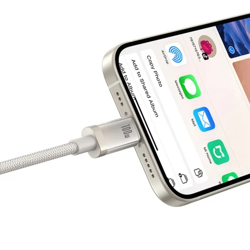 USB-C to Type-C, 100W, Gyors töltés, 480Mbps, 2m - Galaxy Titanium Gold Baseus Data Cable Titanium (P10378100G21-01) - 15